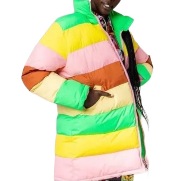 New Rachel Antonoff x Free People Terry Colorblock XS & Med Pink Striped Coat - Picture 2 of 16